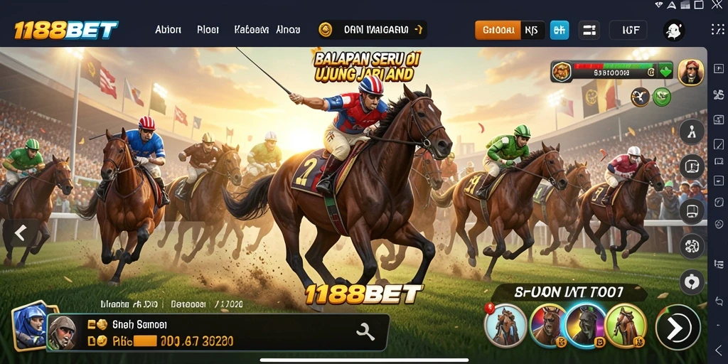 Screenshot gameplay <strong>188BET</strong> yang menampilkan aksi balap yang seru dan cepat.