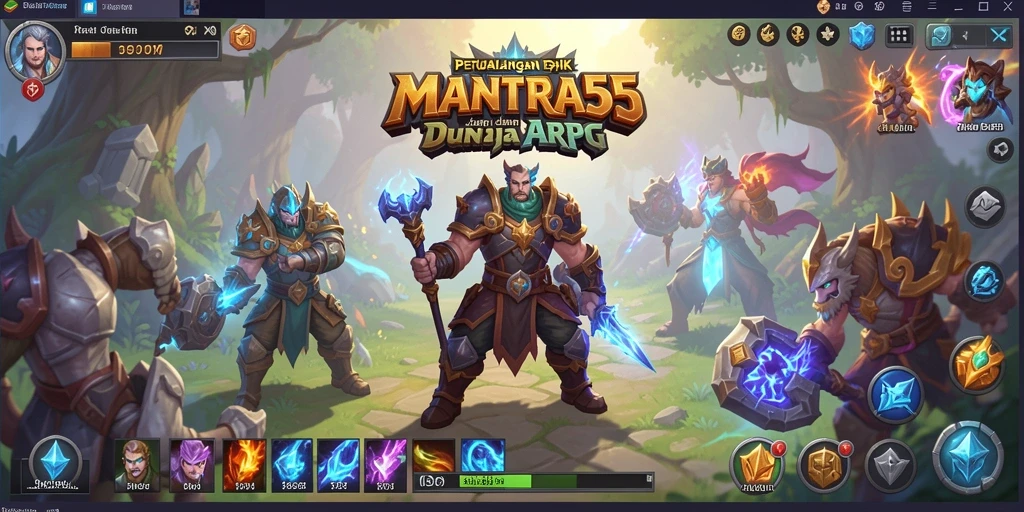 Tampilan gameplay seru dalam MANTRA55 yang menampilkan pertarungan epik.